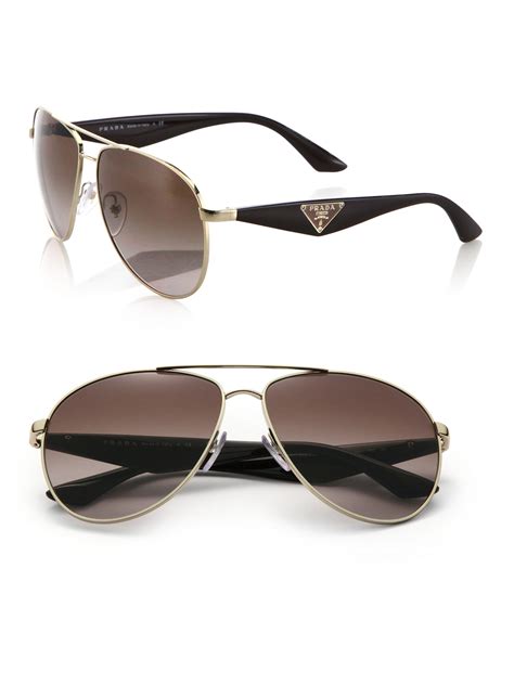 gold-tone prada aviator sunglasses|prada aviator sunglasses women's.